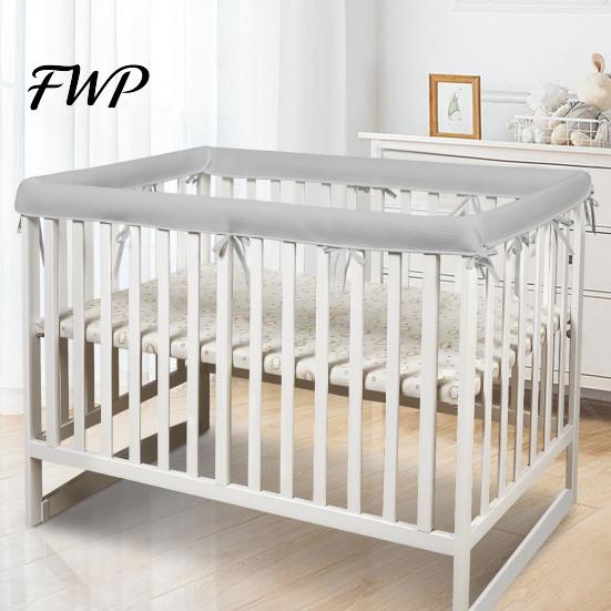 Baby Collision Prevention Rail 1 Set Breathable Mesh Crib Cover, Soft Teething Protector for Safety Rails, Thick Pad Toddler Bed, Edge Guard