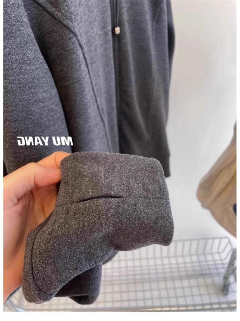 2025 Autumn/Winter Korean Style Zipper Stand Collar Velvet Sweatshirt Women's Casual Long Sleeve Cardigan Jacket