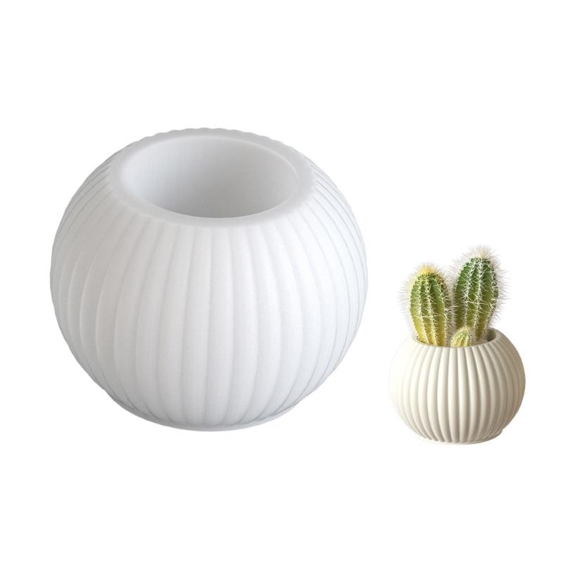 

Flexible Silicone Circular Candle Holder Mold With Striped Pattern Easy Demold Mould For Resin Casting Projects L