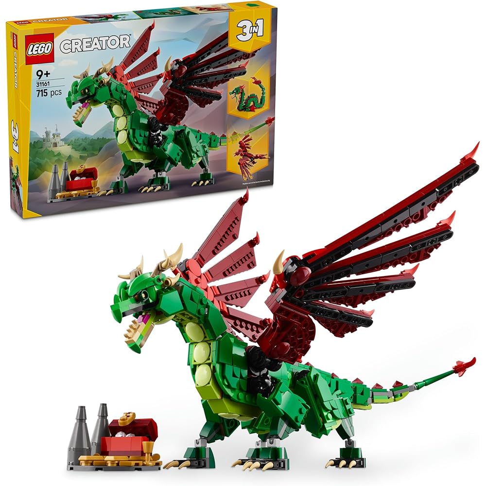 

LEGO Creator Medieval Dragon Building Set 31161 for Kids Ages 9-11 Educational Toy