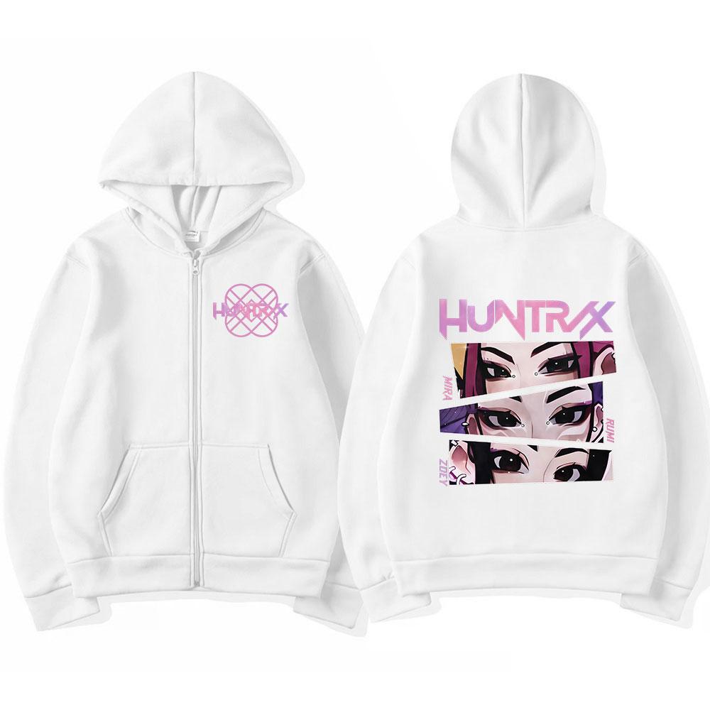 KPop Dämonenjäger Rumi Mira Zoey Augen Reißverschluss-Hoodies Mode Hip Hop Y2k Zip-Up Sweatshirts Herren Damen Kleidung Oberteil