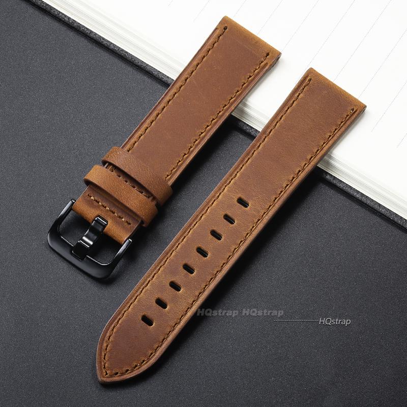 Leather Watch Strap 18mm 20mm 22mm 24mm Universal Cowhide Watch Belt Vintage Black Blue Brown Watchband Women Men Accessories