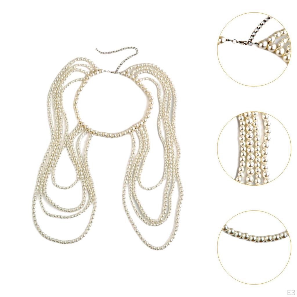 Corrente para o Corpo para Ombros, Joia com Design em Camadas de Contas