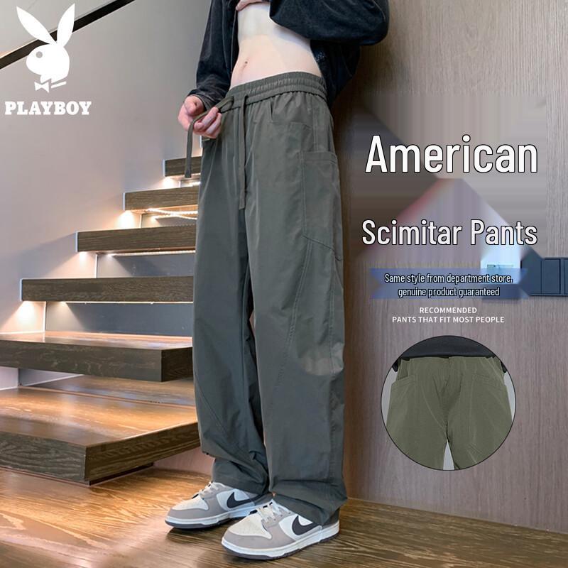 Playboy Men s American Style Loose Fit Curved Blade Cargo Pants L
