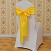 Elegant Polyester Chair Back Cover With Bow Ribbon For Wedding And Event Decor