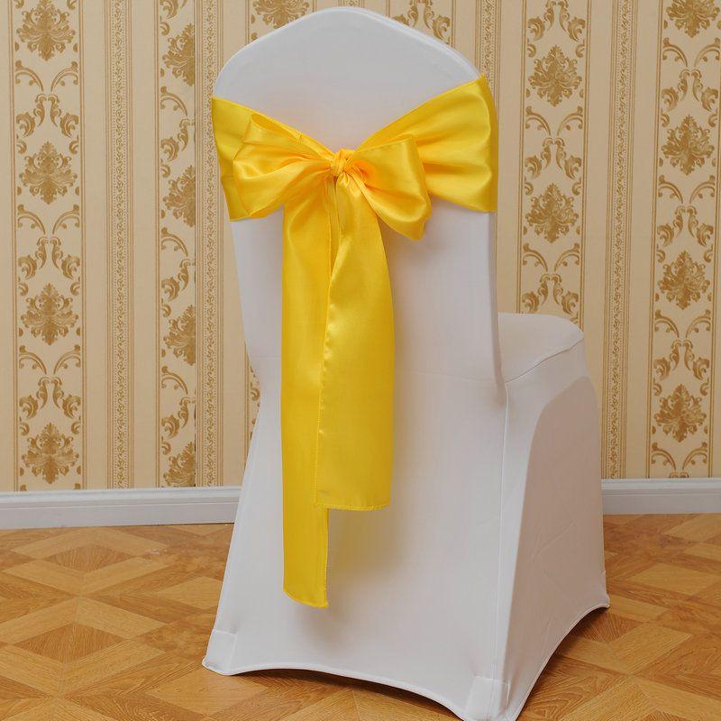 Elegant Polyester Chair Back Cover With Bow Ribbon For Wedding And Event Decor