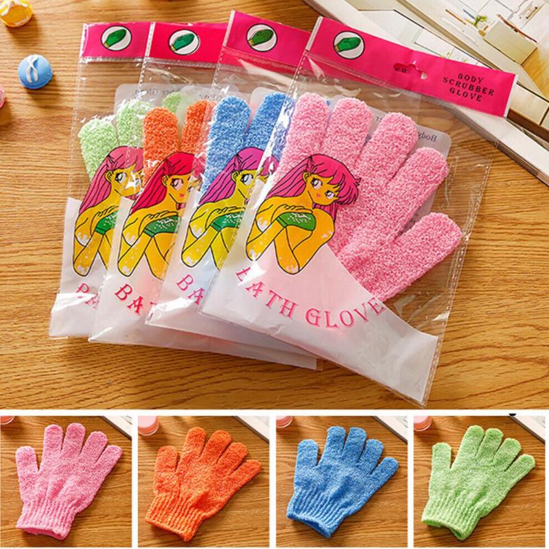 5 Pcs Shower Bath Gloves Exfoliating Wash Skin Spa Massage Scrub Body