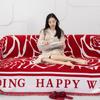 Chinese-style Red Sofa Towel. My Family Has A Chenille Sofa Cover Cloth That Is Suitable for All Seasons and A Rose Bouquet Sofa Cover Blanket.