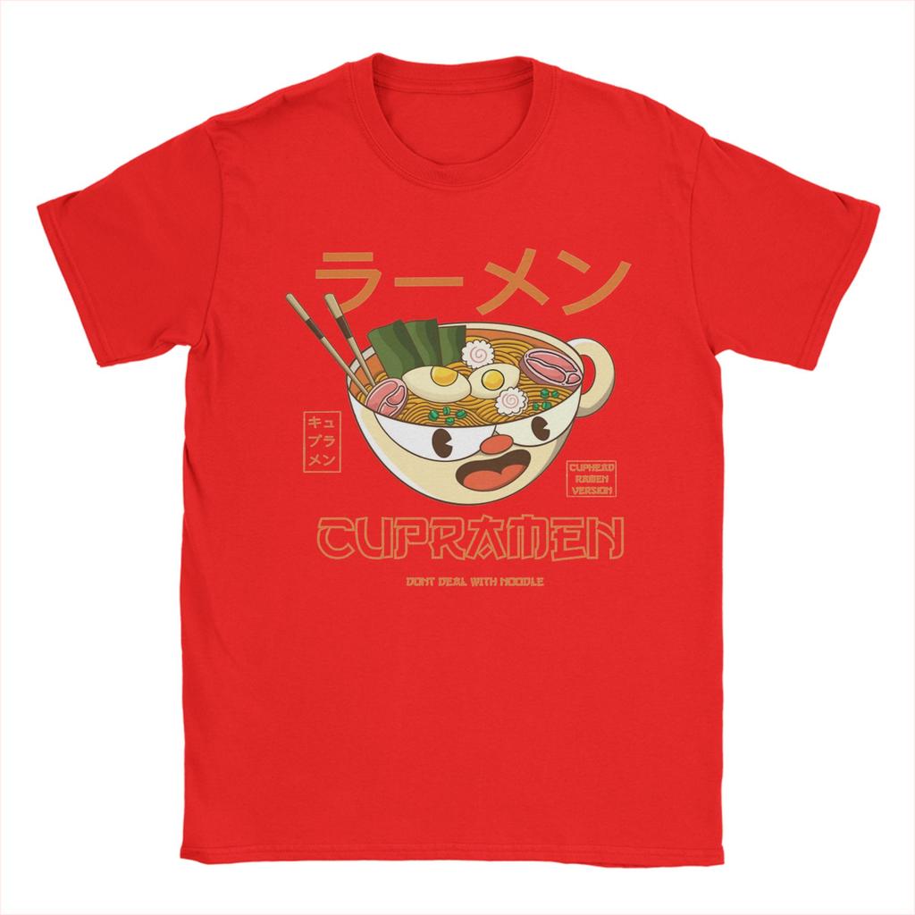 Cupramen Cuphead T-shirt Été Hip Hop T-shirts Homme Coton Col Rond Oversize Manches Courtes Y2K T-shirt Drôle