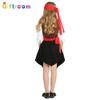 Kids Caribbean Pirate Costume For Halloween Festive Stage Performances Durable Polyester Fabric