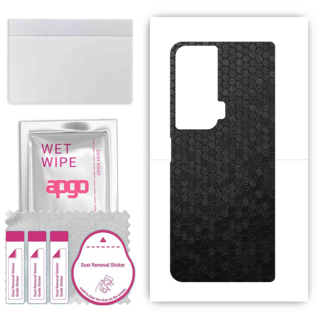 apgo Ochranná samolepka na zadní stranu kompatibilní s Honor Magic VS, Obalová fólie, Fólie, Vinyl - Vzor Černá plástev