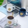 1pcs 420ml New Ceramic Cup Copper Flake Fish Scale Mug Large Capacity Coffee Office Gift Can Be Customized with Name and Logo