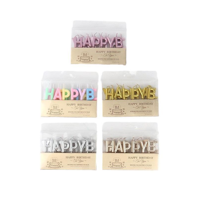 Birthday Candle Golden Christmas Children Romantic Party Cake Decoration Candle Light Digital Handmade Glow