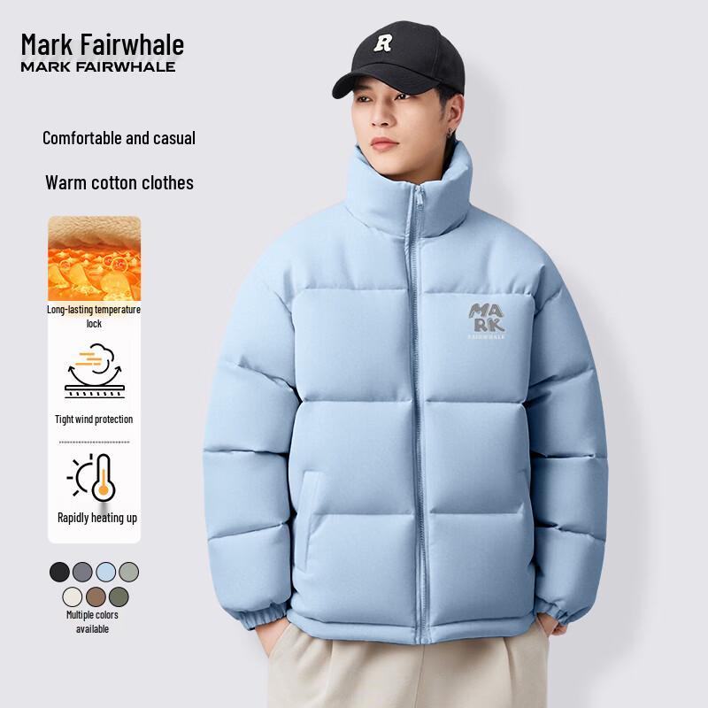 Mark Fairwhale Men's Letter Print Stand Collar Puffer Jacket