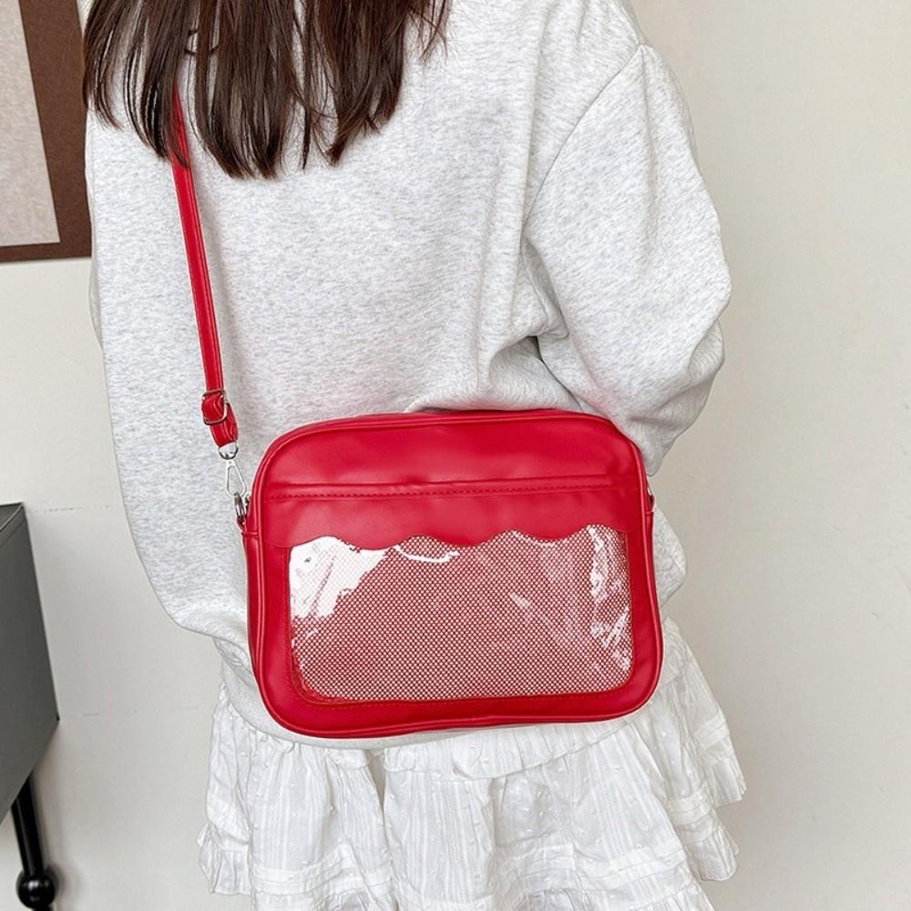 Y2K Transparent Ita Bag Large Capacity PVC Crossbody Bag Fashion JK Uniform Shoulder Bag  Daily