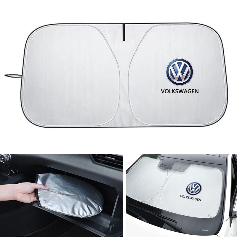Valve Stems Caps Car Windshield Sun Shade Visor UV Protection Shield For VW Volkswagen GTI Polo Golf Passat Tiguan Arteon Touare zd6