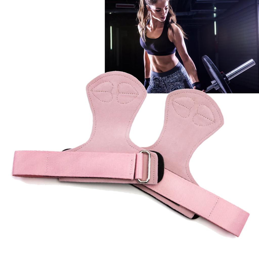 2PCS Weight Lifting Wrist Straps for Women Strong Grip Pull Ups Deadlift Strap Weight Lifting Grips Heart Shaped Pattern Pink S
