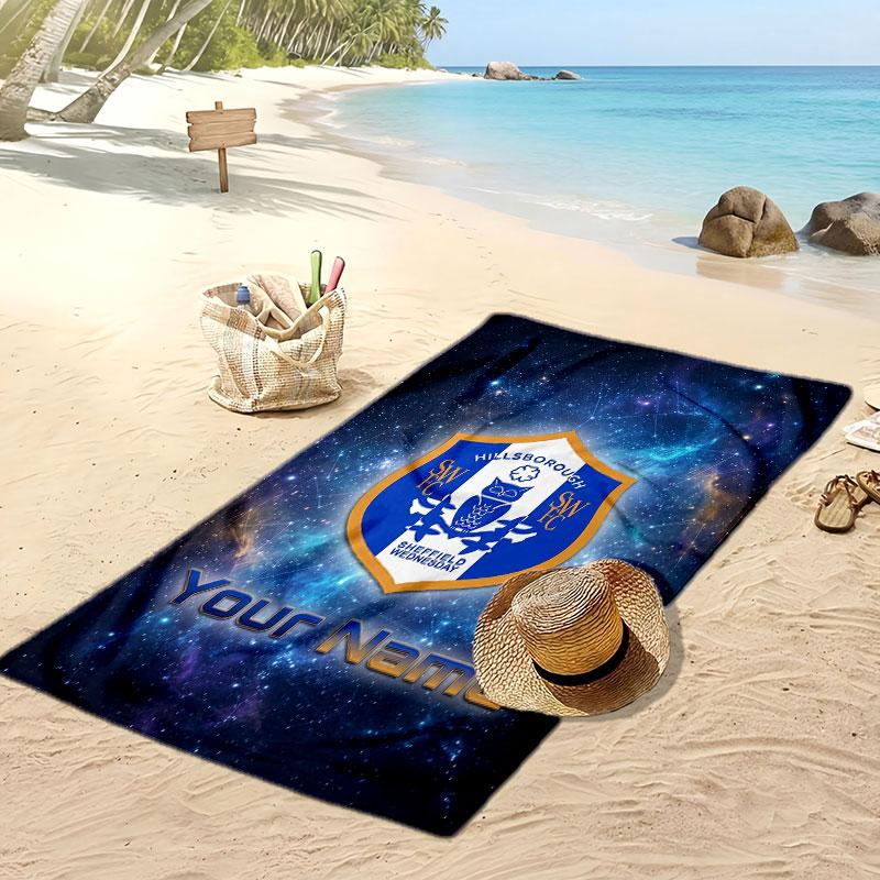 Sheffield Wednesday FC Personalisiertes Bedrucktes Strandtuch Fußballlogo Unterstützung Benutzerdefinierter Name Text Absorbierendes Handtuch Für Sport Reisen Besonderes Geschenk