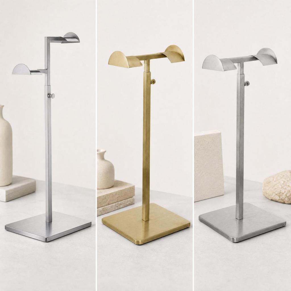 Long-Lasting Stainless Steel Bag Display Stand Stable Freestanding Handbag