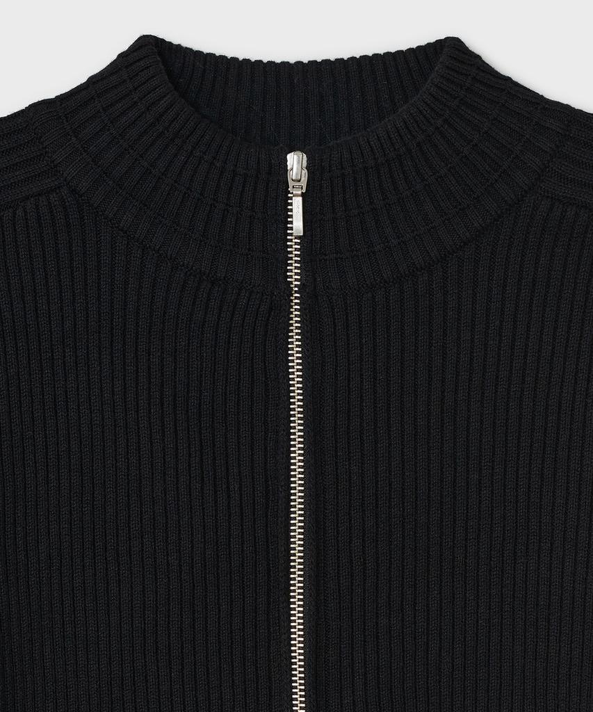 Bellie (W) Raglan Knit Zip-Up - Black
