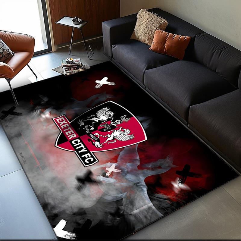 1PC Rug Exeter City Fc Crest Carpet, Chair Rug,Area Rug for Office Bedroom Living Rooms Bedroom, Doormat Decor Christmas Fan Gifts