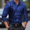 Men Long Sleeve Floral Print Gentleman Style Casual Breathable Shirt