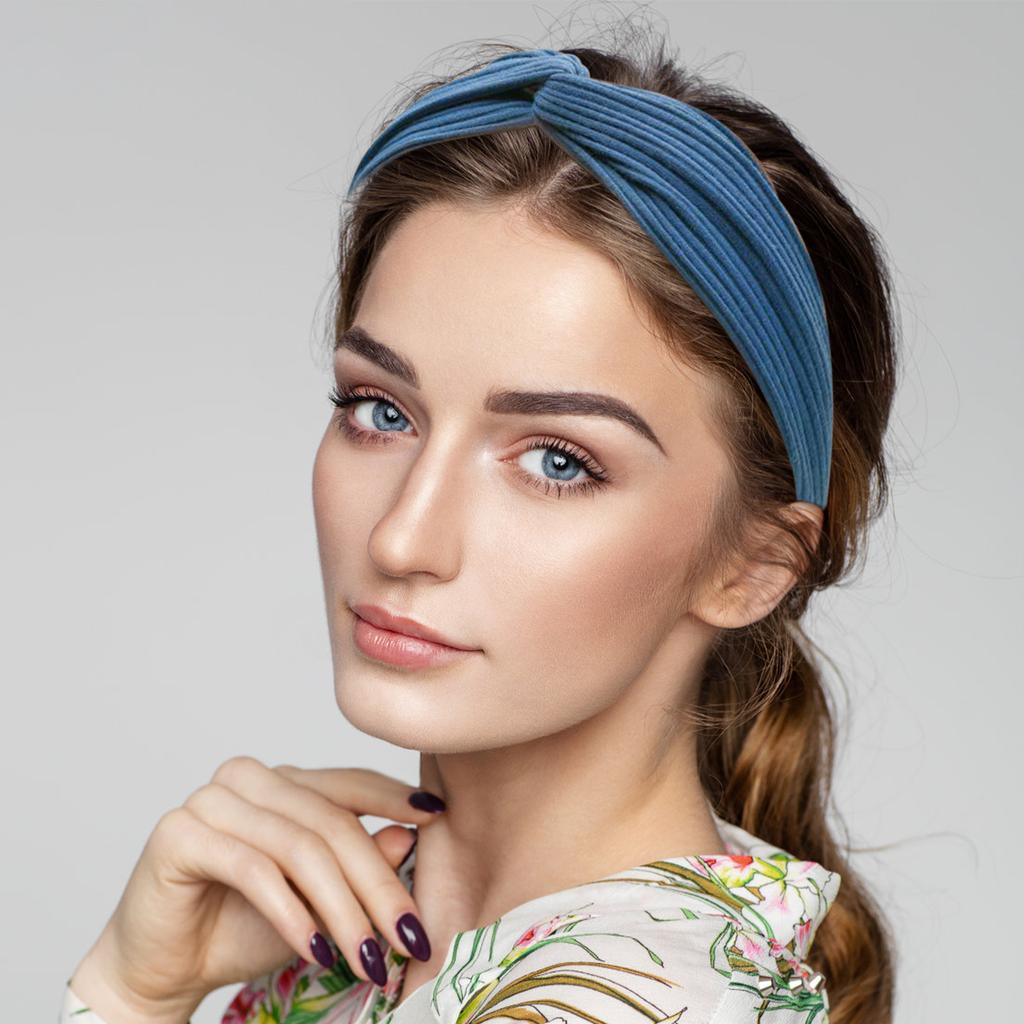 8PCS Cross Tied Headband for Women Face Cleansing Hair Band Set High Elasticity Sports Sweat Absorbing Head Tie