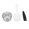 Refillable Coffee Capsule Spoon Brush Kit Fit for DELTA Q Coffee Machine Stainless Steel Reusable Coffee Pod Filter
