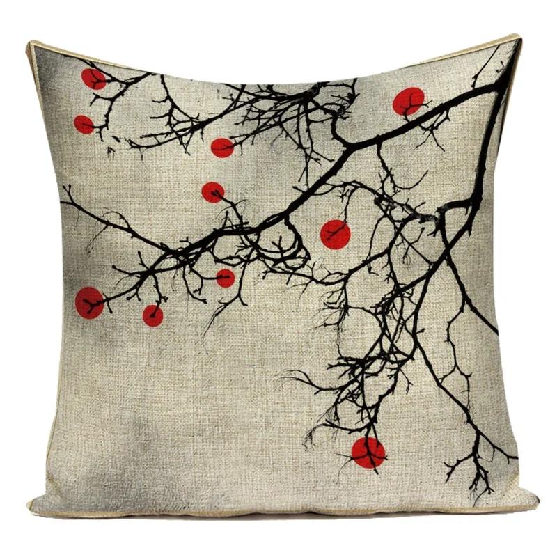 Vintage Flower Printed Throw Pillow Cover Sofa Chair Cushion Covers Home Decorative For Chair Seat Bedroom Square Pillowcase