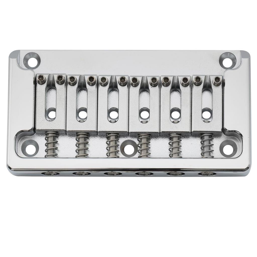 Musiclily Ultra 10.5mm Brass Fixed Hardtail Bridge for 6-String Strat/Telecaster Electric Guitars, Chrome