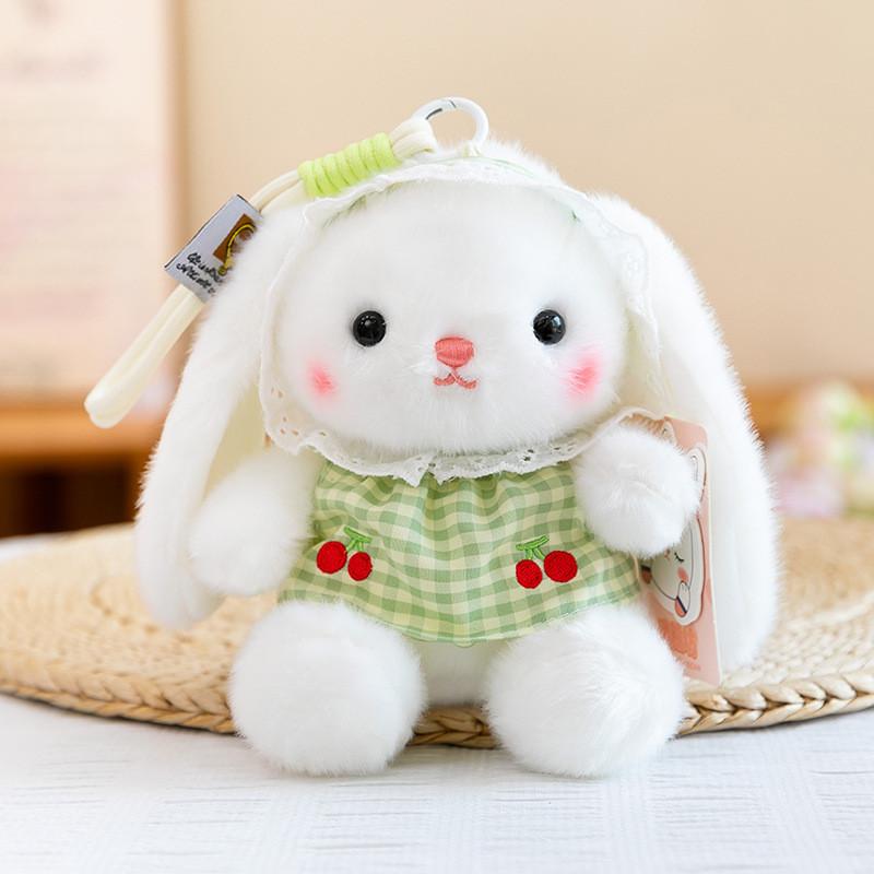 Plush Bunny Keychain With Embroidered Details For Girls Backpack Accessories