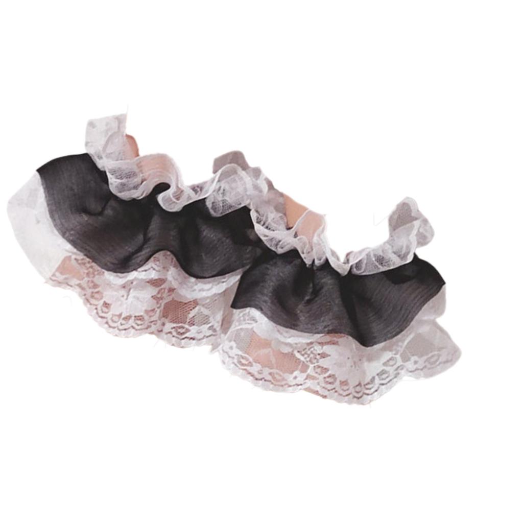 Japanese Maid Wrist Cuffs Lace Short Hand Sleeves for Wrist Coverage and Elegant Anime Outfit Dressingup Accessories