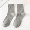 5-Pack Men's Mid-Calf Cotton Socks - Spring & Autumn Collection, Versatile Solid Colors, Breathable & Casual.