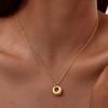 Geometric Ring Pendant Necklaces for Women,Gold Color Stainless Steel Necklace,Trendy Waterproof Jewelry Gift