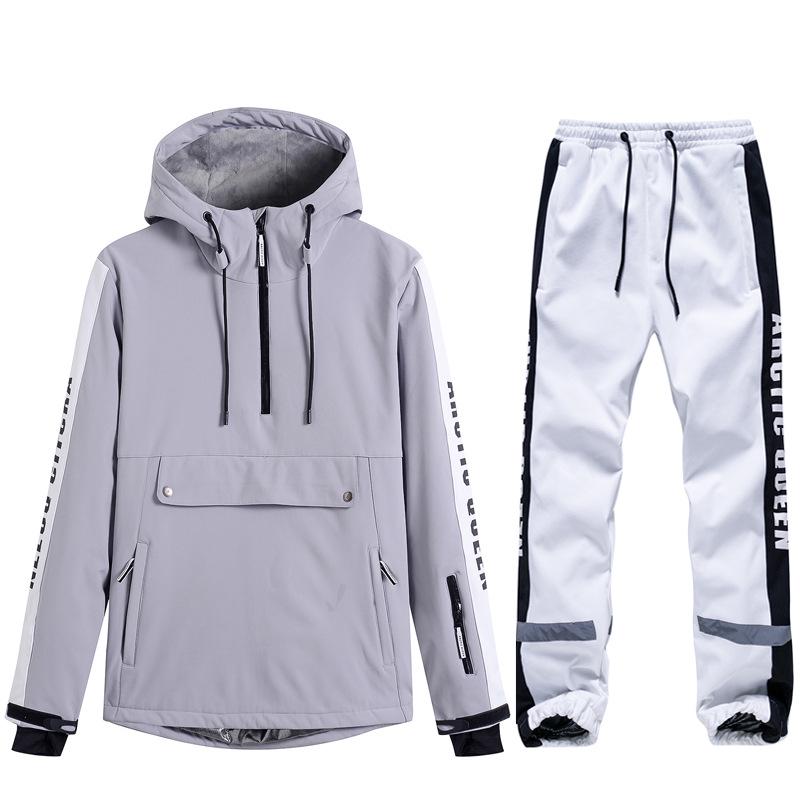 Unisex Couples' Ski Hoodie Set: Warm, Thickened Snowboard Suit for Men and Women.