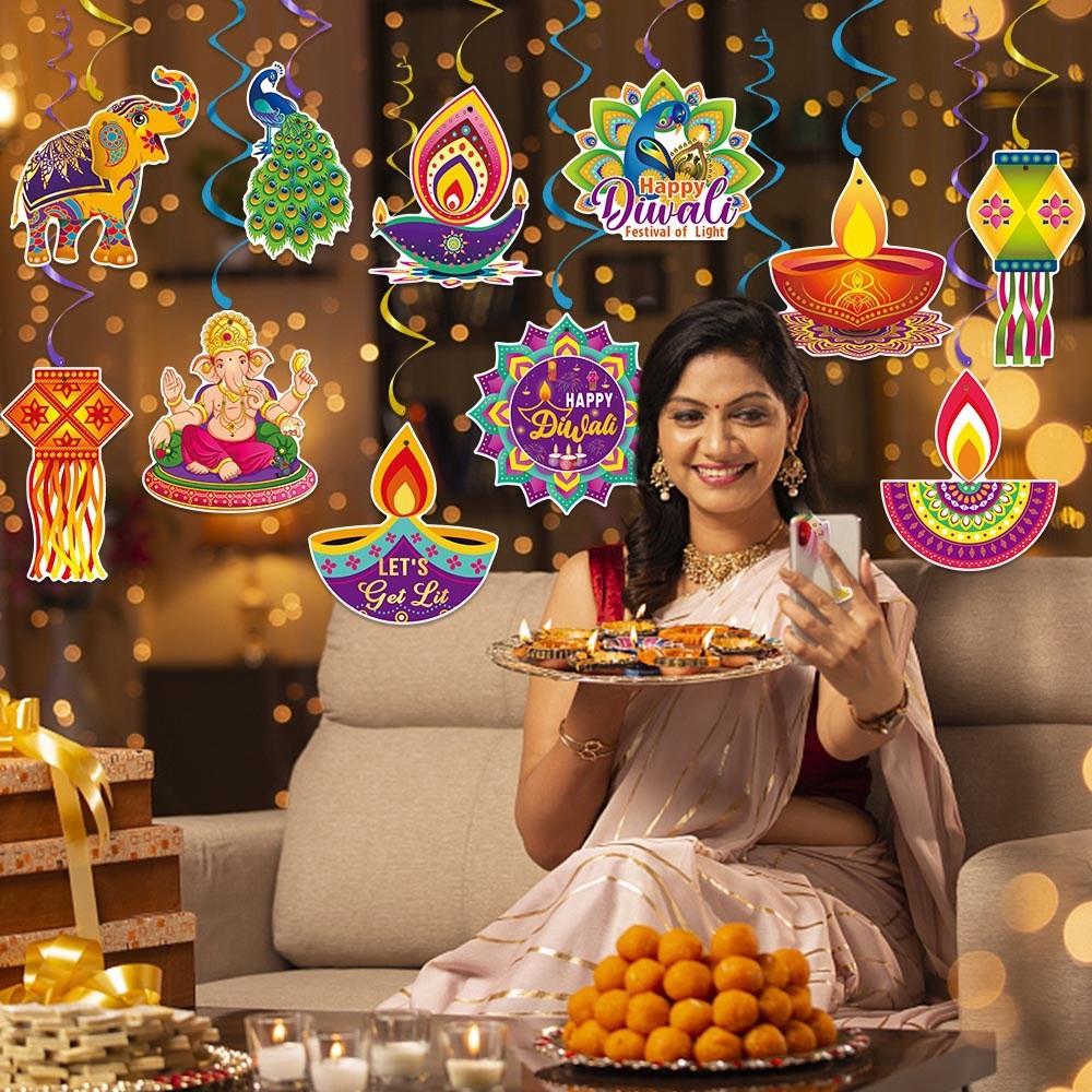 Decoration Venue Diwali Hanging Decoration Atmosphere Celebration Gathering