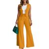 ZANZEA Ärmellose Weste, Oberteile und Hosen für Damen, zweiteiliges Sommer-Set