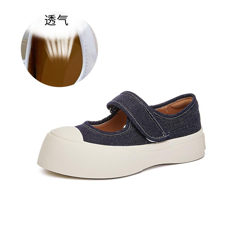 Leather Mary Jane shoes women's 2025 summer new platform casual versatile fashion shoes high sense Velcro women's shoes