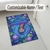 Office Team Theme Soft Crystal Velvet Rug Custom Name & Text Print Non Slip Floor Rug for Bedroom Living Room