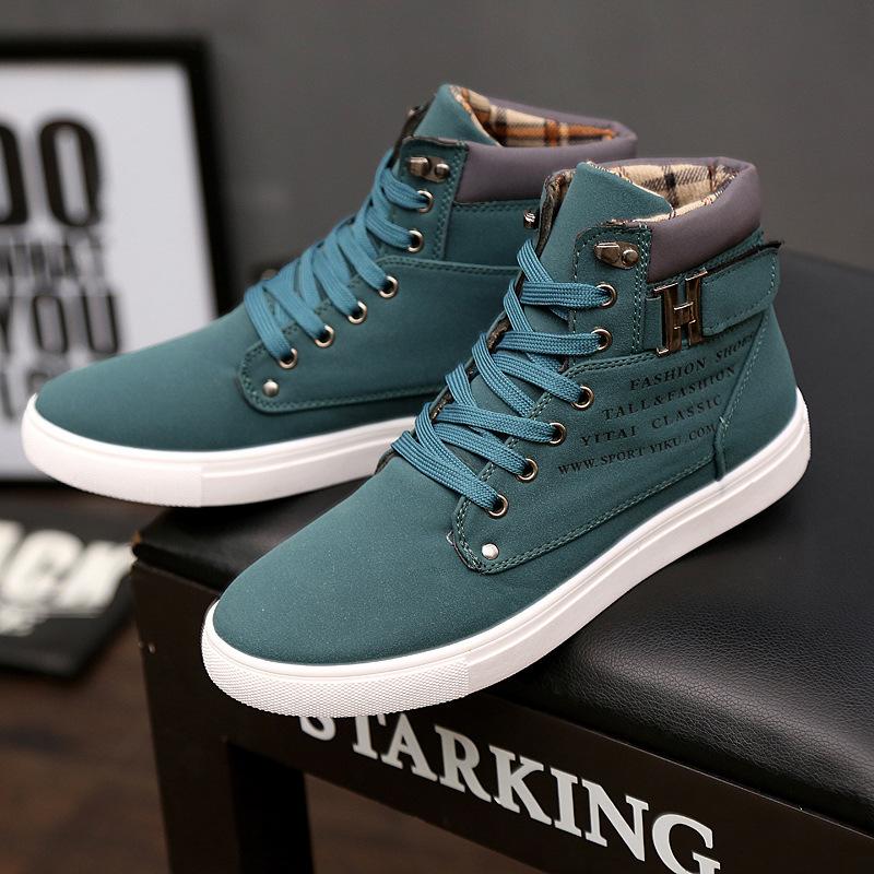 

2025 new models, Korean version of trendy men s shoes, high-top board shoes, retro casual lace-up men s trendy Martin boots 38