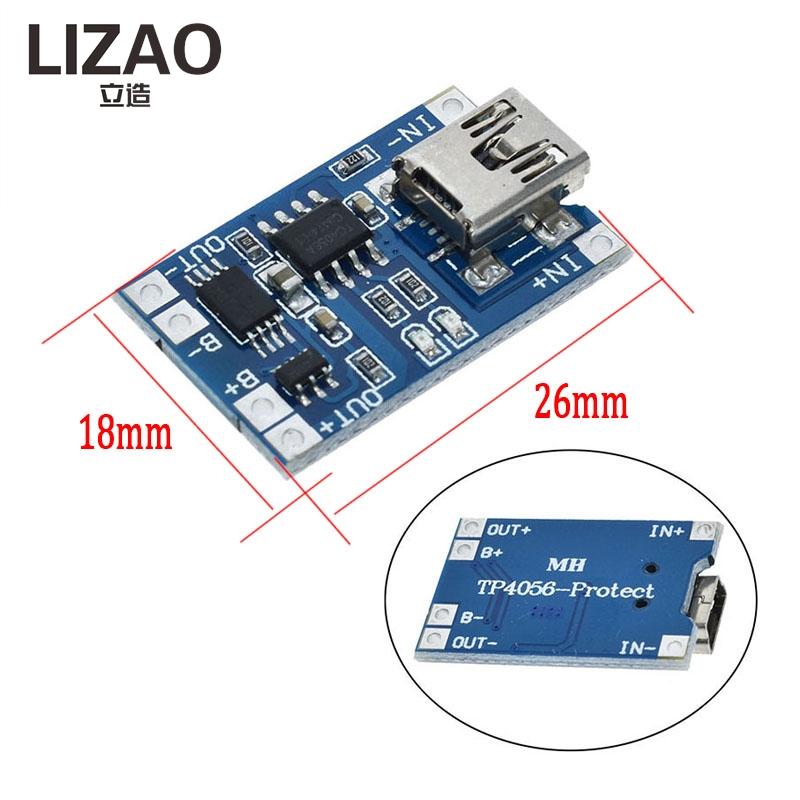 LIZAO 18611 Charger Board 1V Type-C Micro USB 1A Lithium Battery Charging Module With Protection for DIY Projects