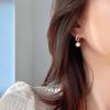 French Curve Gold Pearl Stud Earrings with Micro-inlaid Zirconia - 2025 Luxury Style