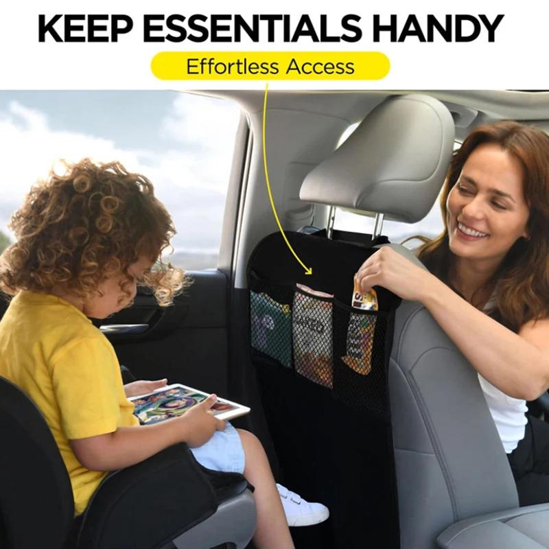 Universal Car Seat Kick Mat Protector Waterproof Backseat Cover For Kids Pets Anti Slip Dirty Mud Proof Storage Bag
