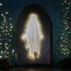 Spooky Ghost Mirror Night Light Halloween Hologram Ghost Mirror with Creepy Eyes Wall Hanging Mirror Light Halloween Decoration