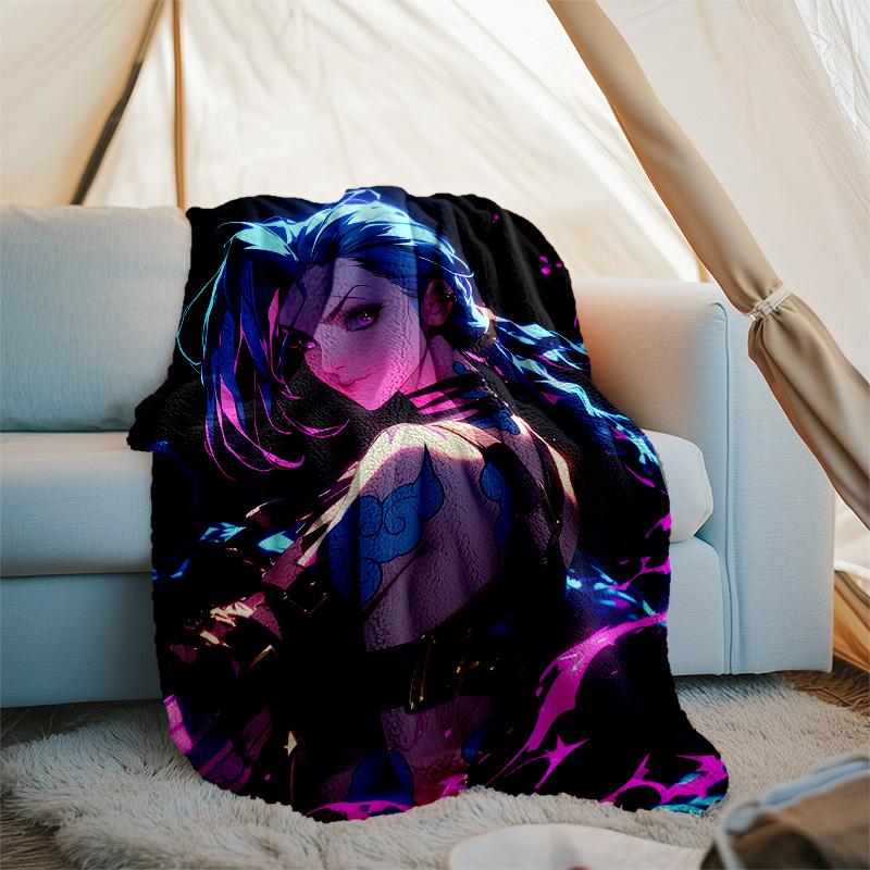 1pc Game L-Lol Theme Blanket - Digital Print, Polyester, Cozy for All Seasons, Perfect for Outdoor, and Travel