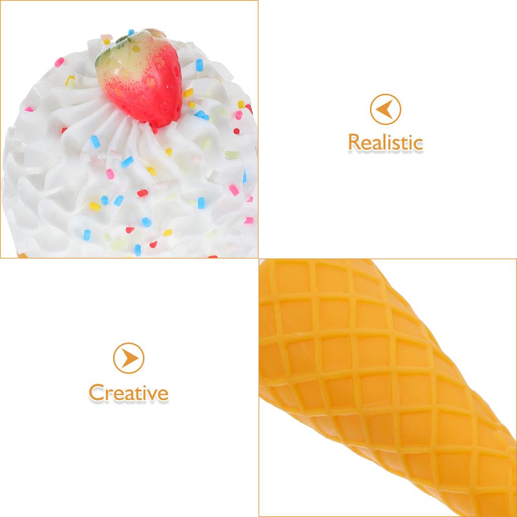 Realistic Ice Cream Cone Prop Lifelike Simulated Ice Cream Cone for Dessert Shop Party Food Display Photography Decoration