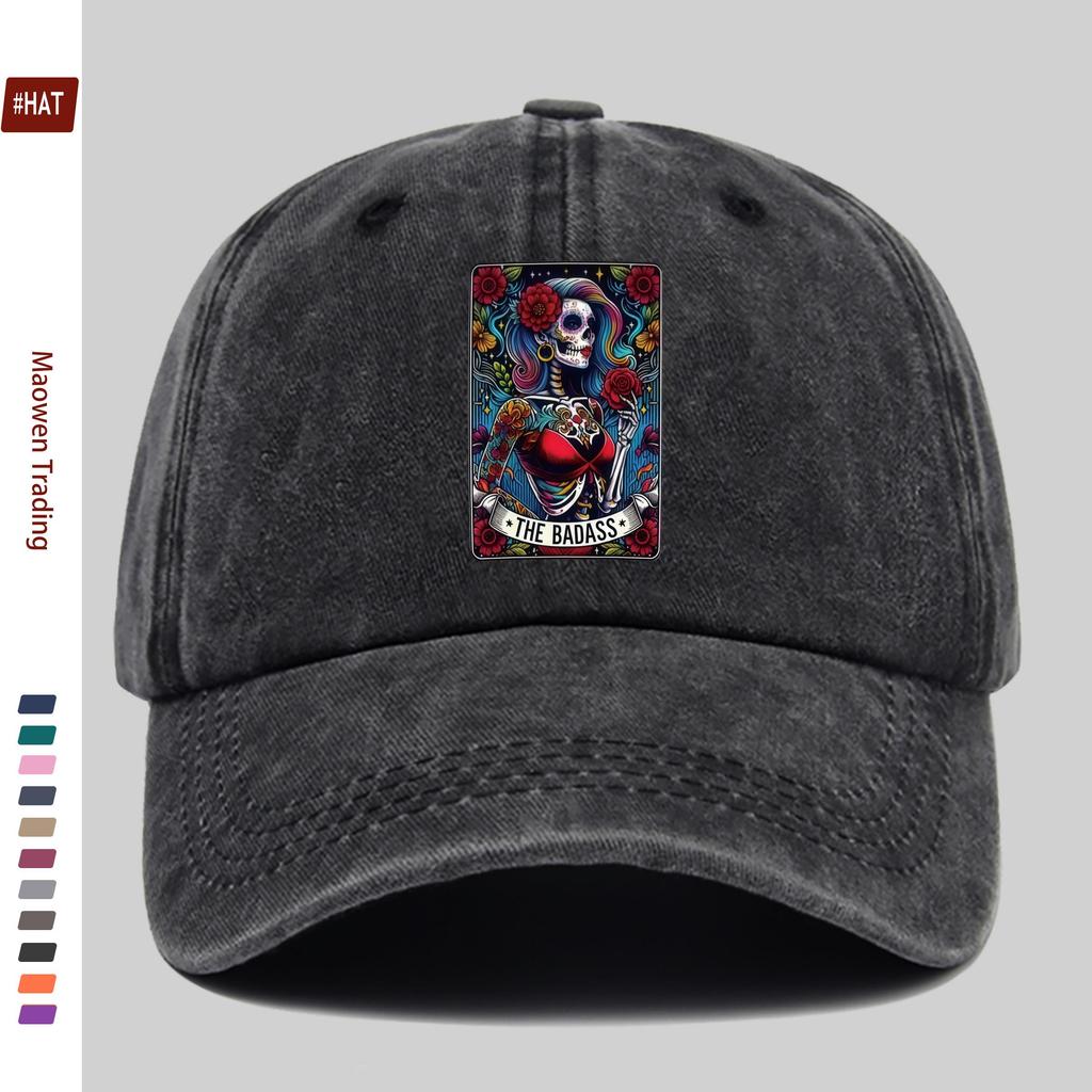 Pc Rose Skull Pattern Print Baseball Cap with Floral Print Design Decorative Hat Comfortable and Lightweight Headwear Adjust