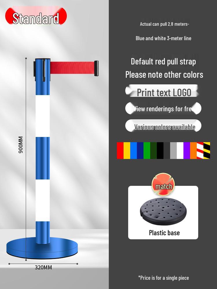 Retractable Queue Barrier Post with Belt
