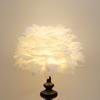 European Style Feather Lampshade Luxury Cloth Art Bedroom  Bedside Desk Lamp Cover Nordic Hotel Home Decor Feather Light Cover