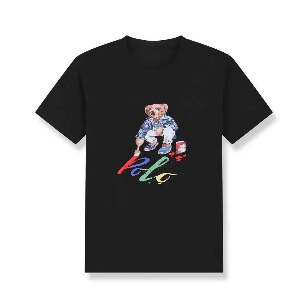 2025 New Bear Crew Collar T-shirt Short Sleeve Trendy Brand Loose Half Sleeve Printed Youth T-shirt Casual Graphic T Shirts